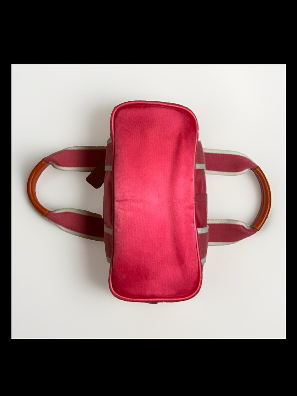 Coach Hamptons Mini Satin-Nylon Tote, Hot Pink/Orange Leather, 2004 Style: #1893 - Picture 8 of 10